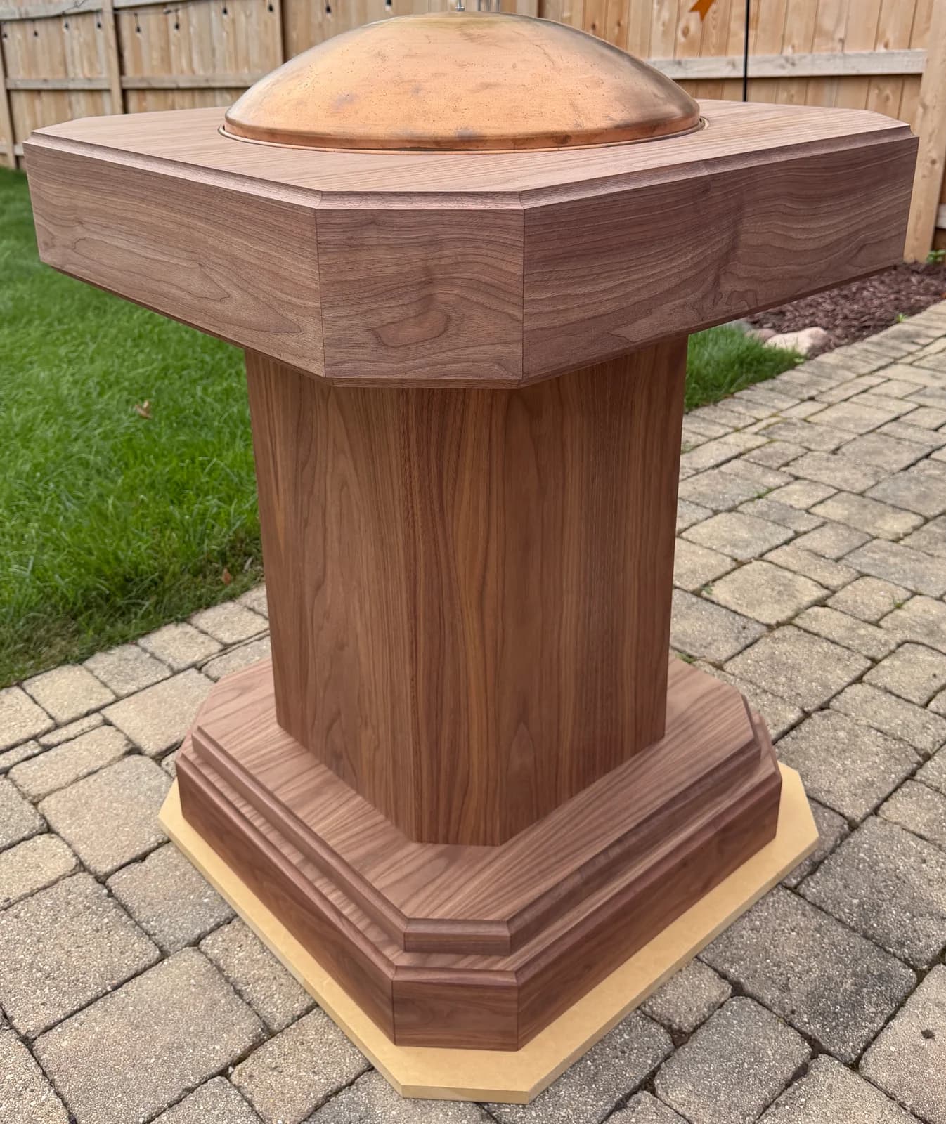 Custom baptismal font.